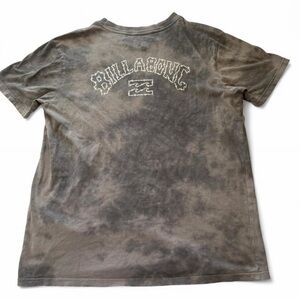 Billabong Gray Tie Dye Acid Wash Arch Logo Tee Grunge Skater Surf Boys XL Mens S